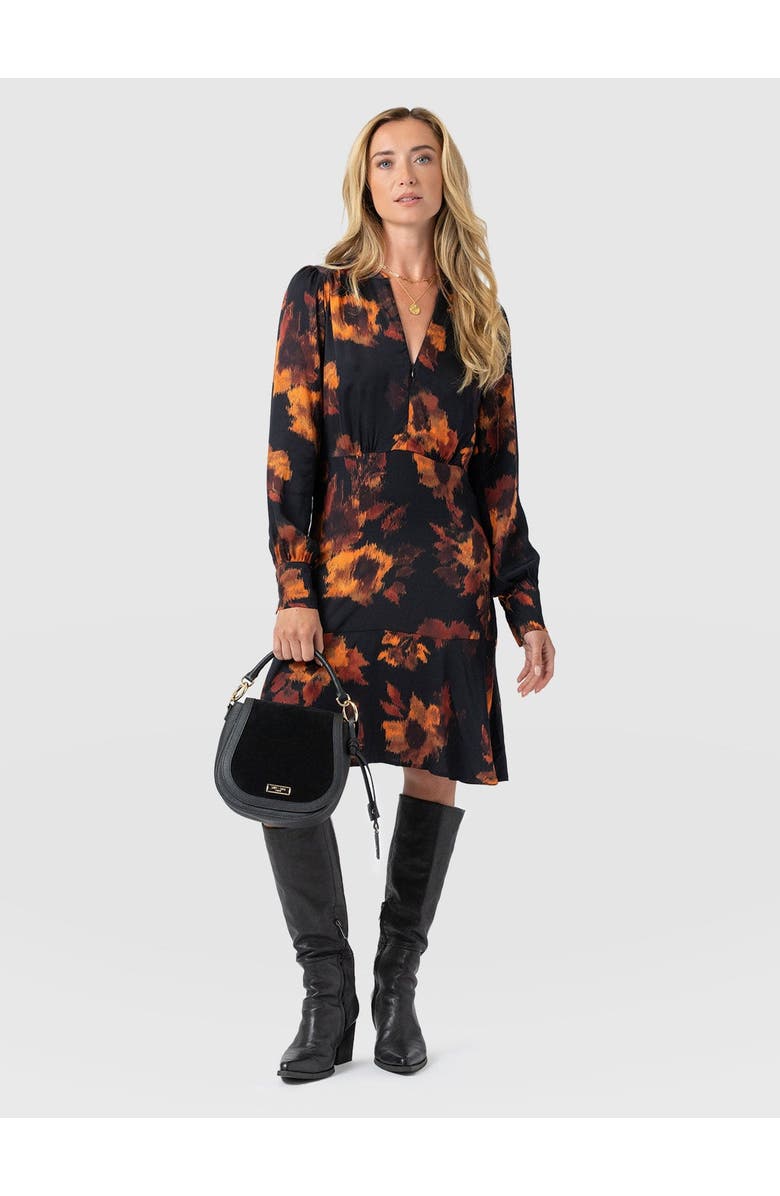 Saint + Sofia Mini Adaline Zip Up Dress, Alternate, color, Autumn Floral