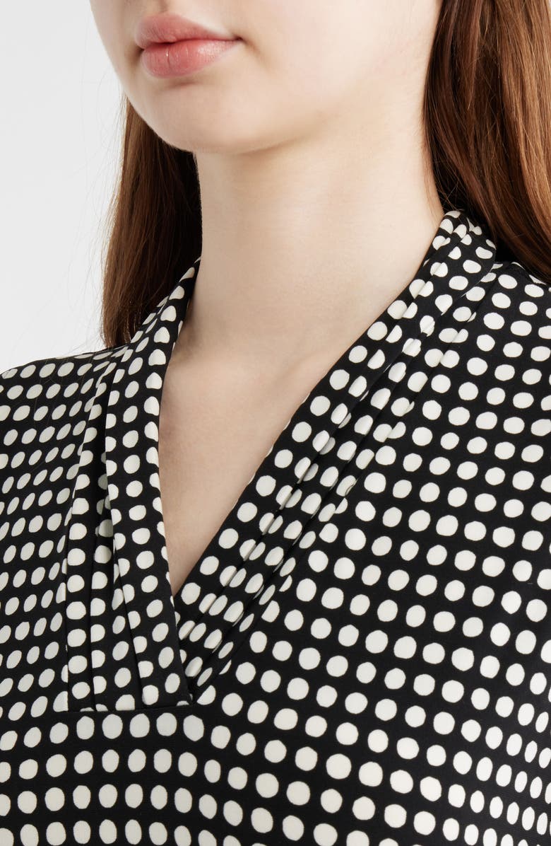 Anne Klein Triple Pleat Sleeveless Top, Alternate, color, Anne Black/ Anne White