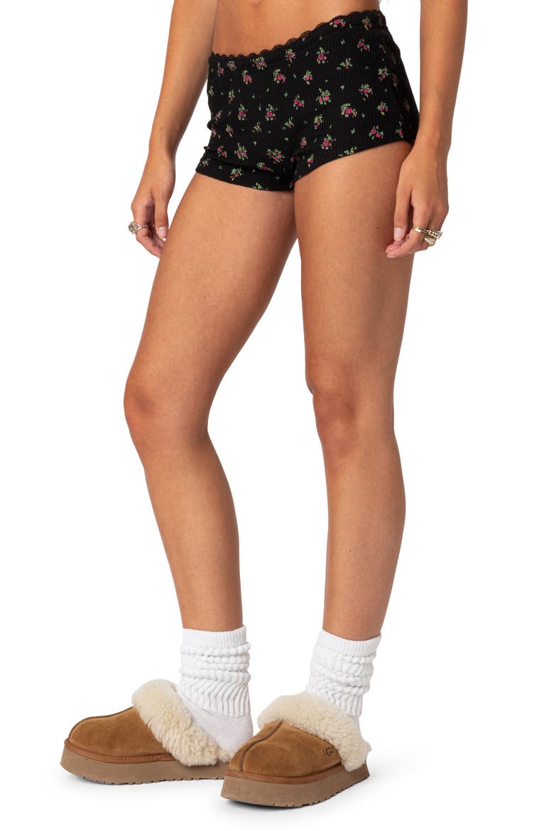 Aislinn Floral Waffle Knit Micro Shorts, Alternate, color, MIX