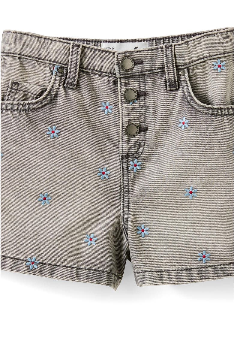 Cotton On Kids Kid's Snap Front Denim Short, Alternate, color, Manly Mid Grey Daisies