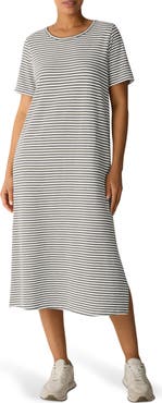 Eileen Fisher Stripe T-Shirt Midi Dress