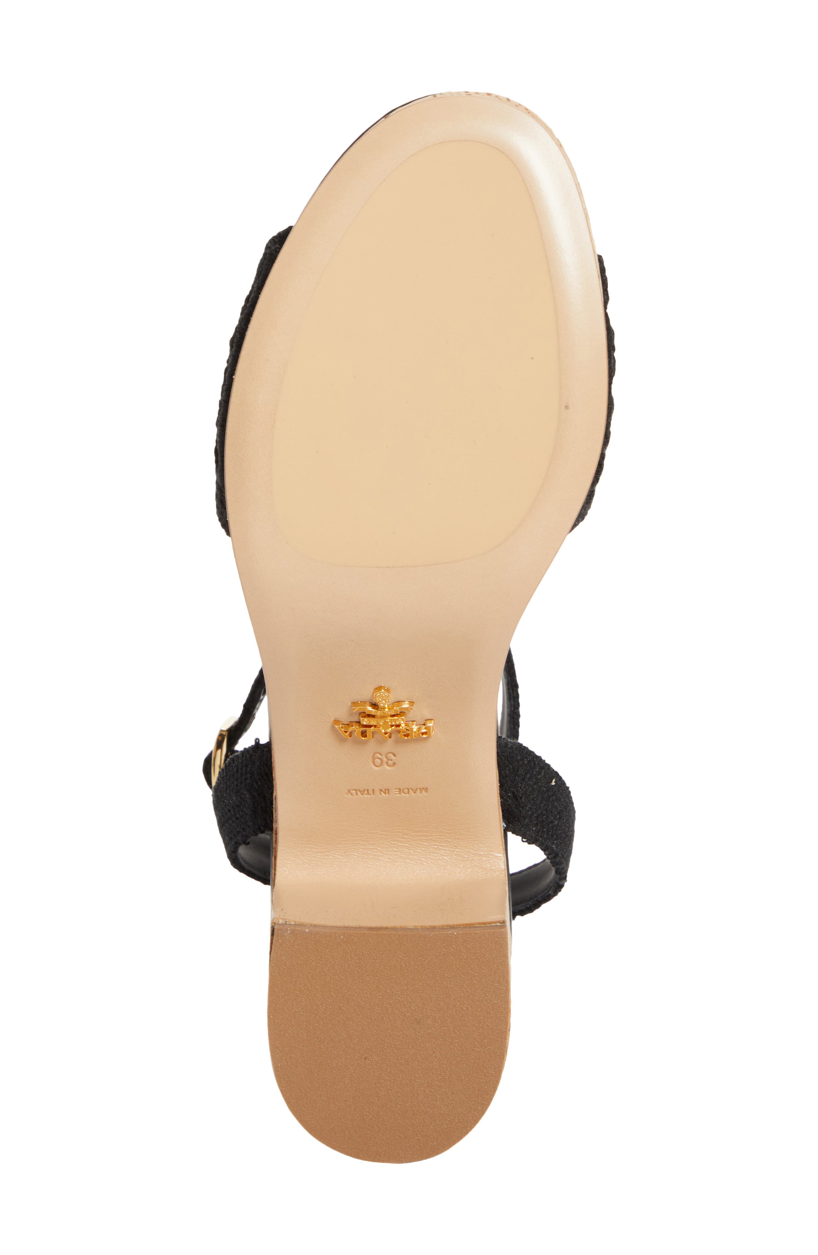 Prada Crochet Cork Platform Sandal, Alternate, color, 