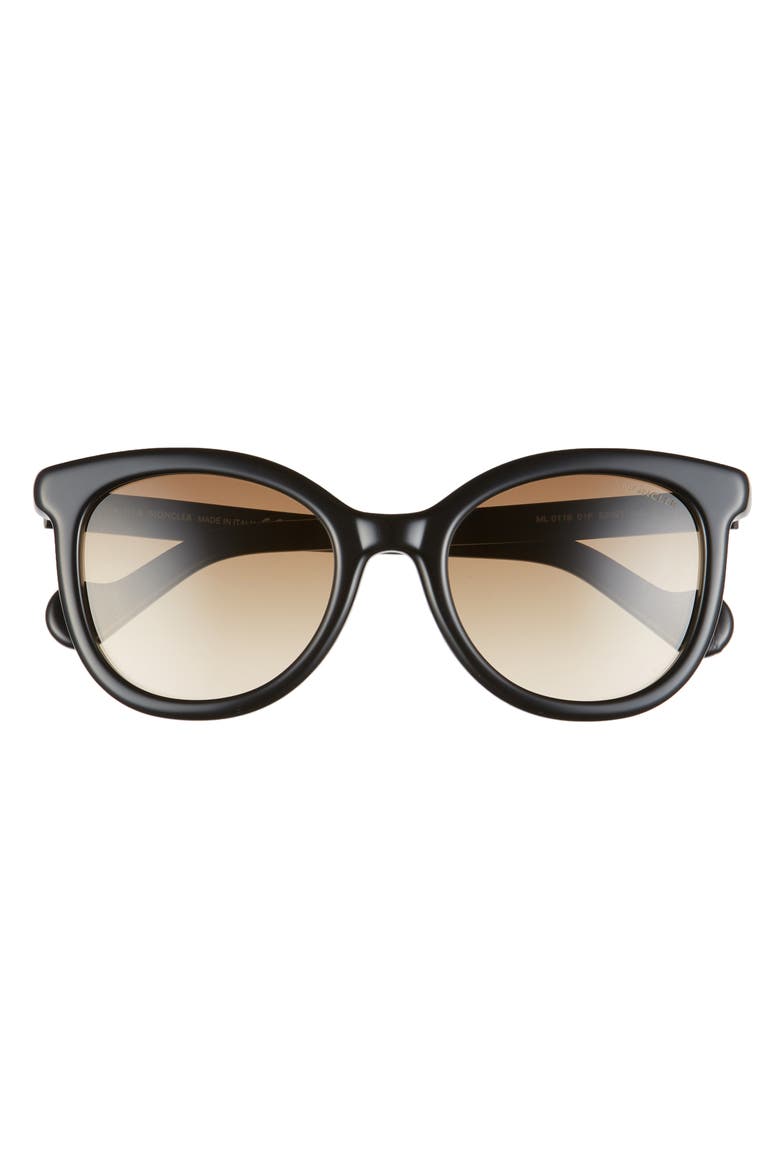52mm Sunglasses, Alternate, color, SHINY BLACK/ GRADIENT BROWN