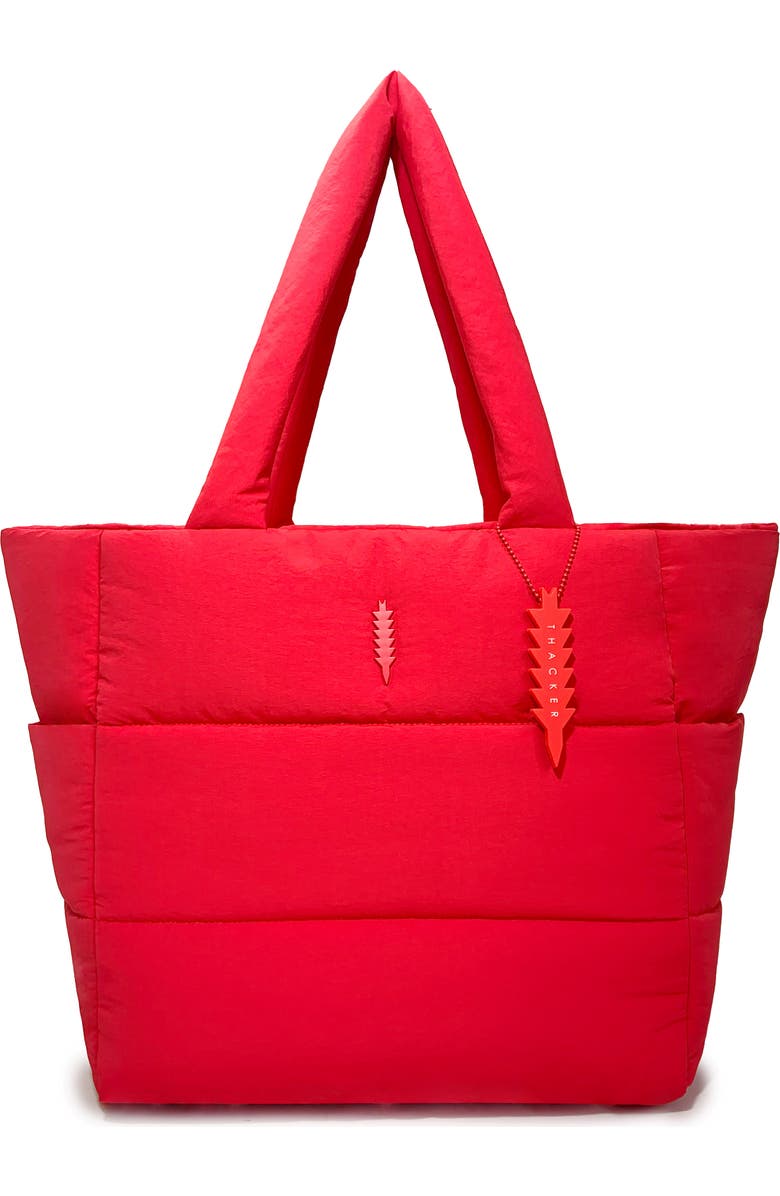 Thacker Quinn Quilted Nylon Tote Bag, Main, color, Apple