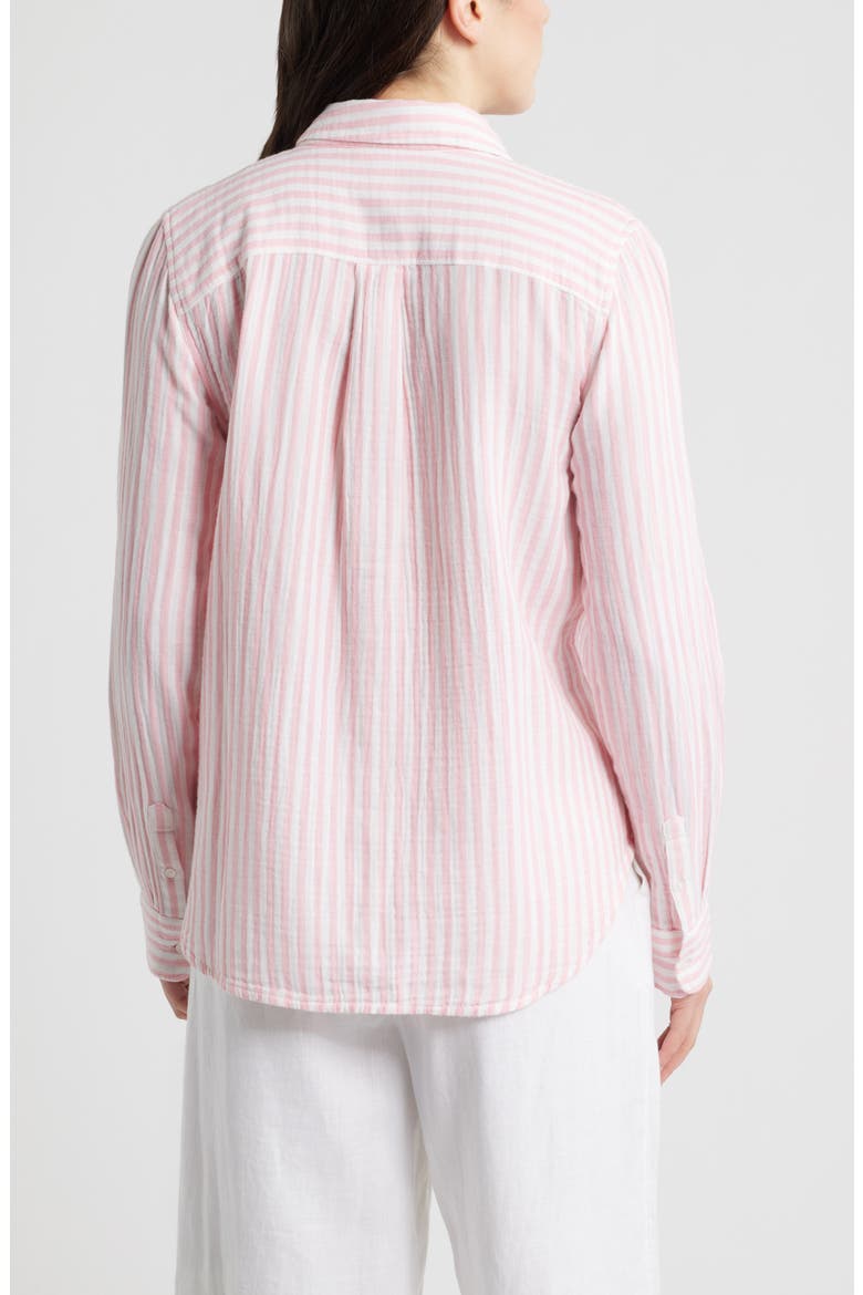 Casual Gauze Button-Up Shirt, Alternate, color, PINK DIANTHUS BRIANNE STRIPE
