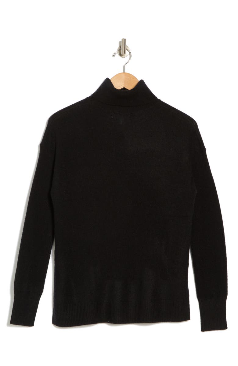Nordstrom Cashmere Turtleneck Sweater, Alternate, color, Black Rock