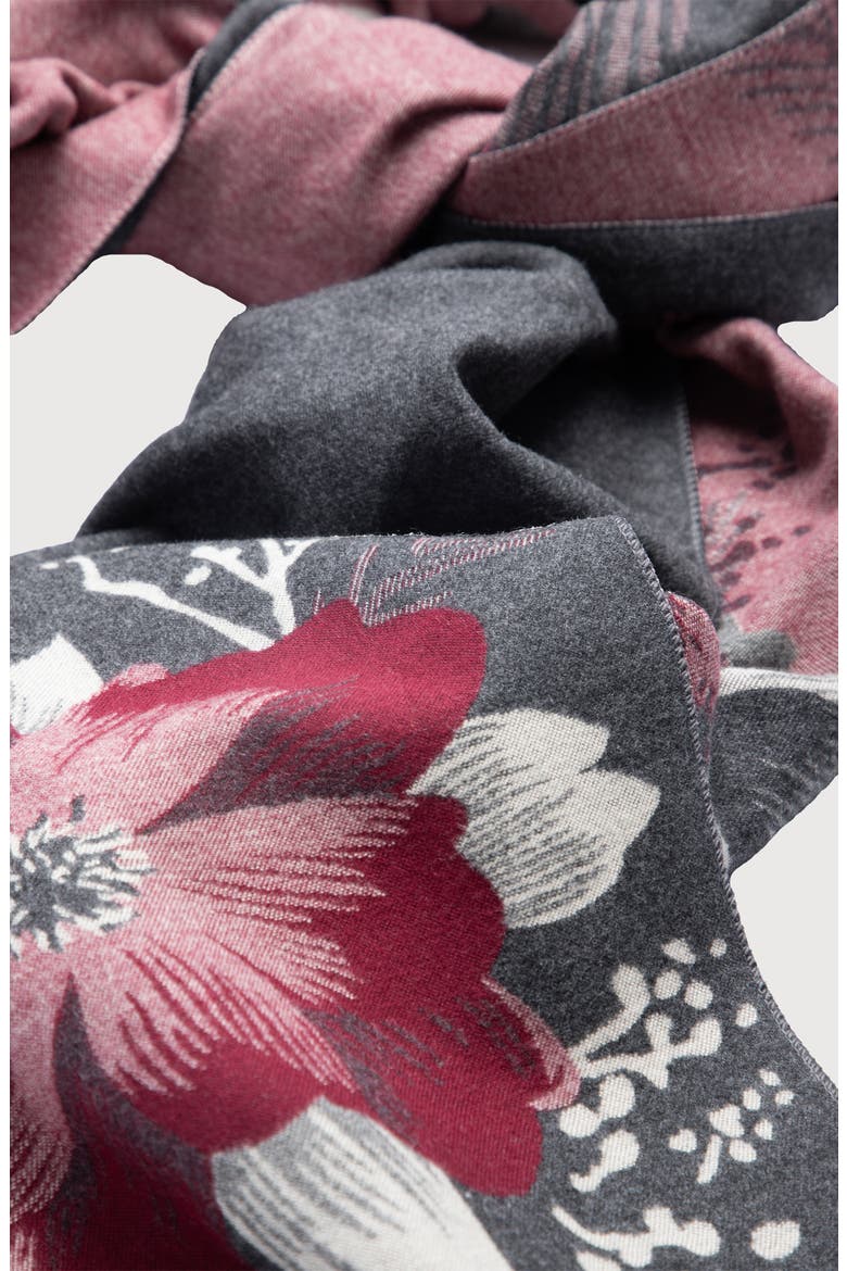Floral Reversible Scarf, Alternate, color, CHARCOAL