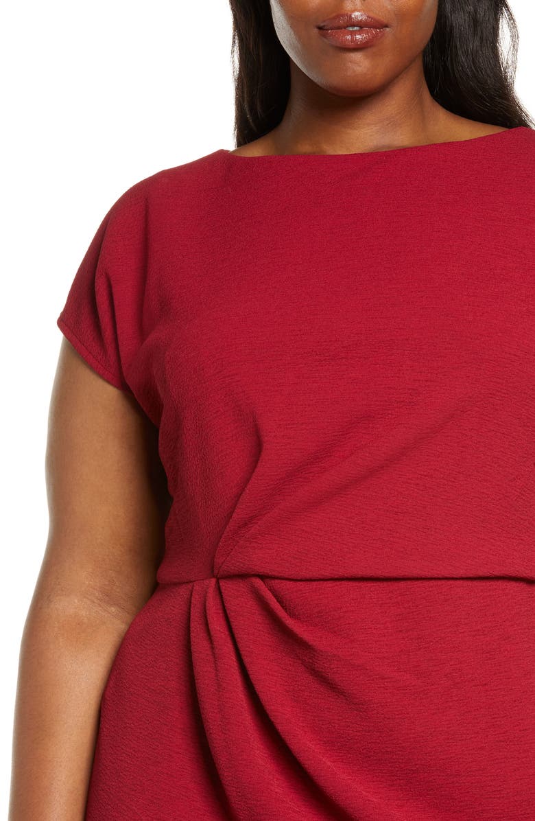 Maggy London Pleated Bateau Neck Cap Sleeve Minidress, Alternate, color, 