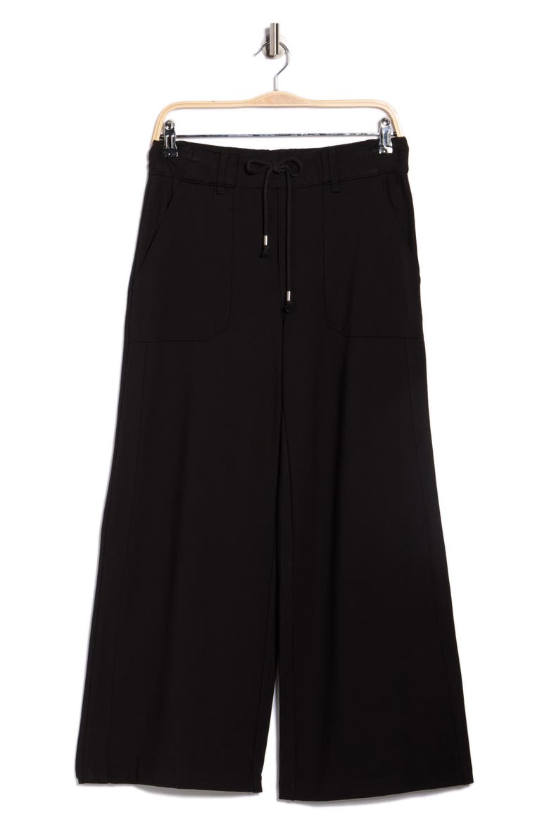 AB Leisure Wide Leg Drawstring Pants, Main, color, BLACK