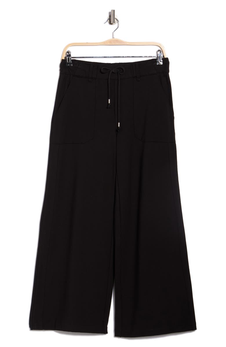Democracy AB Leisure Wide Leg Drawstring Pants, Main, color, Black