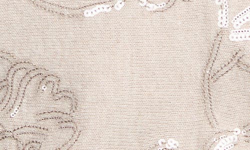 Nic + Zoe Nic+zoe Floral Sequin Embellished Cotton, Cashmere & Silk Blend Sweater In Gray