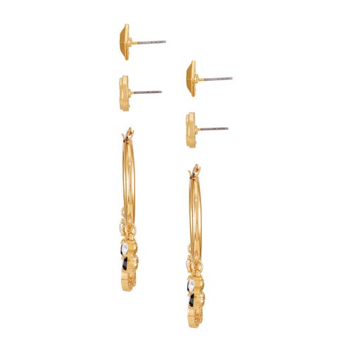 True Religion Trio Earring Set In Gold