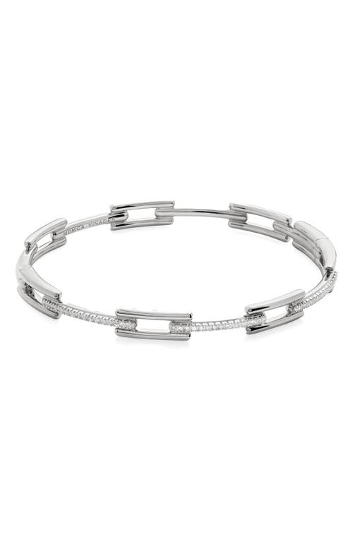 Monica Vinader Womens Signature Link Sterling-silver Bangle Sterling Silver In Metallic