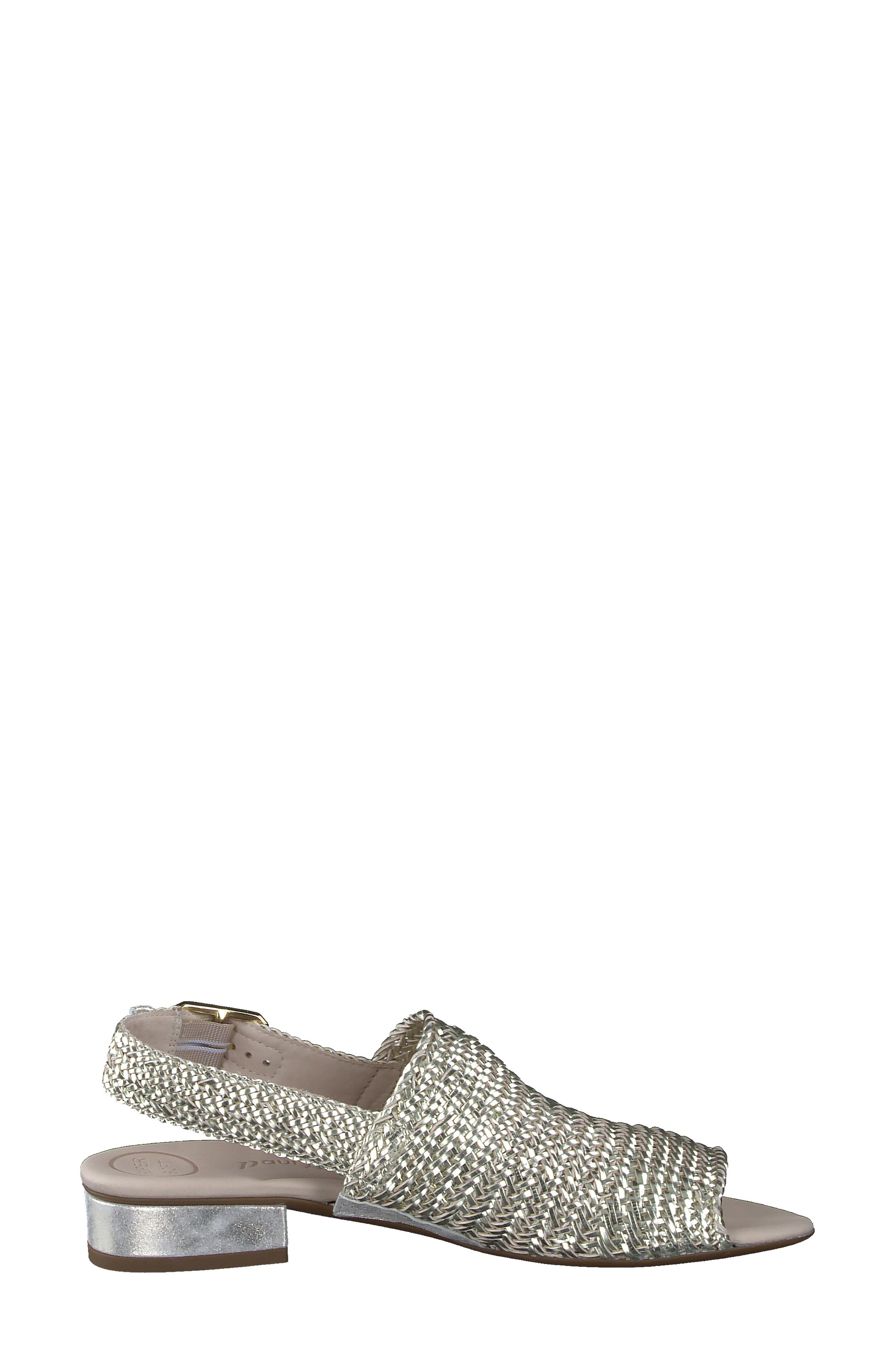 Helena Woven Leather Block Heel Sandal, Alternate, color, METALLIC WOVEN ANTIC MINERAL