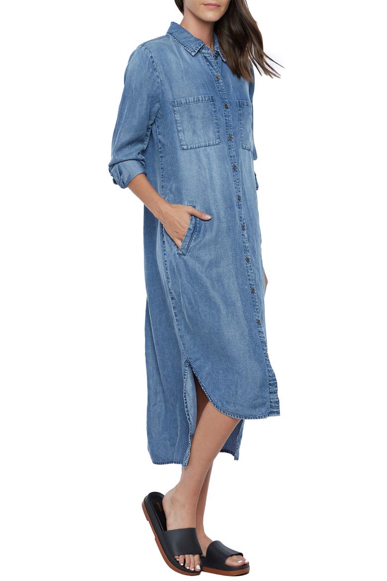 Denim Chill Out Shirtdress, Alternate, color, REVERSE BLUE (FINISHED HEM)