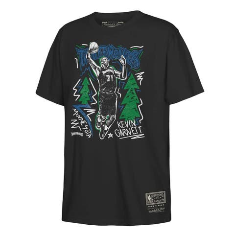 Youth Mitchell & Ness Kevin Garnett Black Minnesota Timberwolves Chalked Up T-Shirt