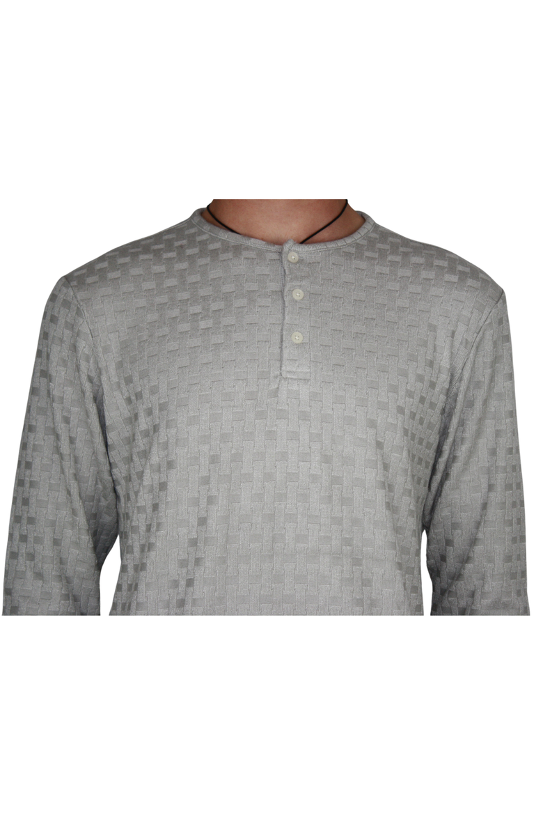 Grey Folsom Basketweave Henley, Alternate, color, Grey