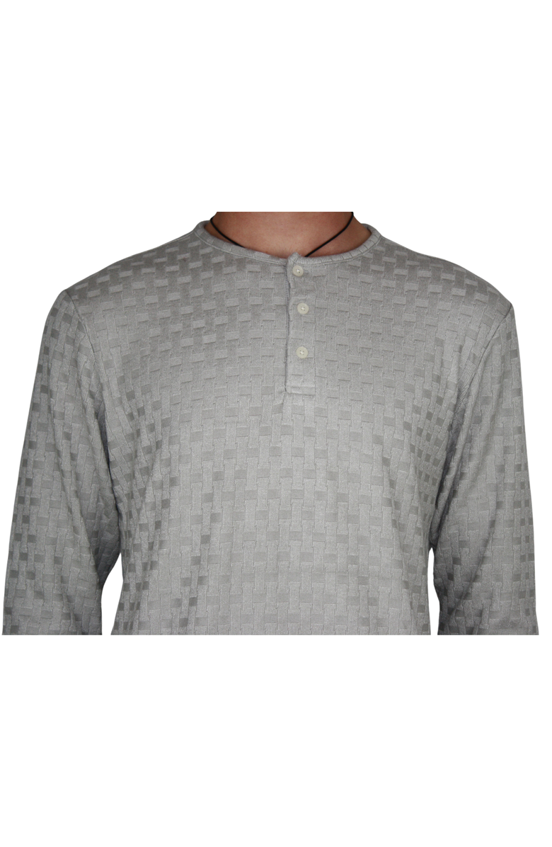 Ledger & Ford Grey Folsom Basketweave Henley, Alternate, color, Grey