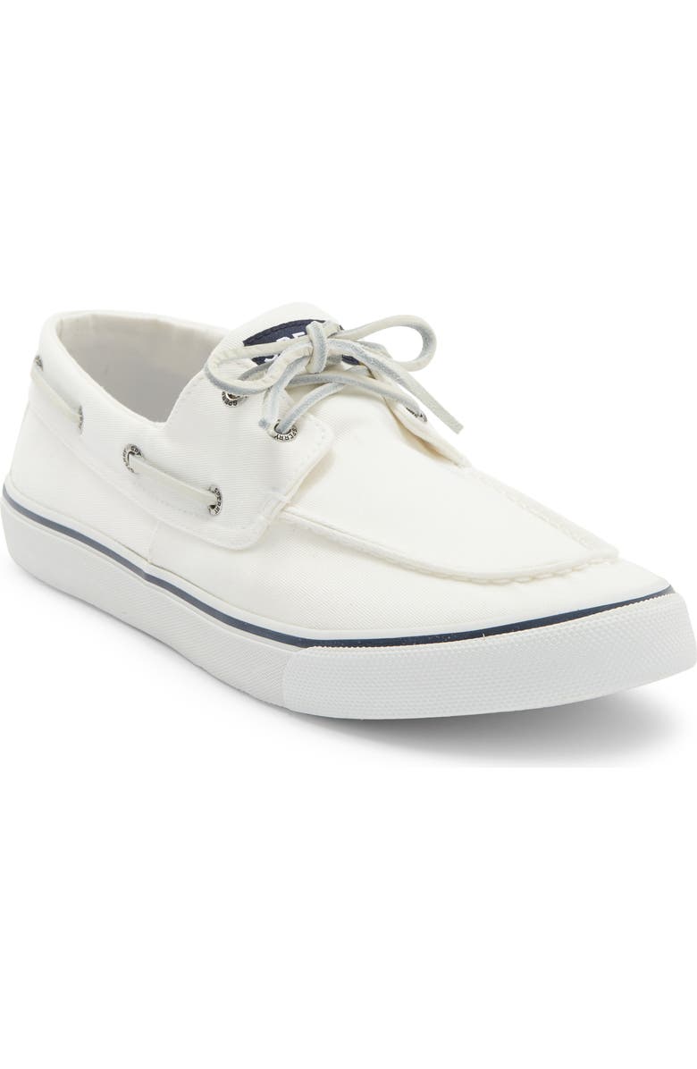 Sperry Bahama II SeaCycled<sup>™</sup> Baja Boat Shoe, Main, color, White