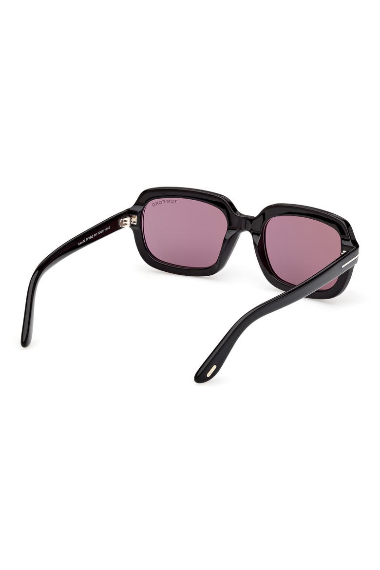 Lana 53mm Rectangular Sunglasses, Alternate, color, BLACK / T/ LOGO / VIOLET LENS