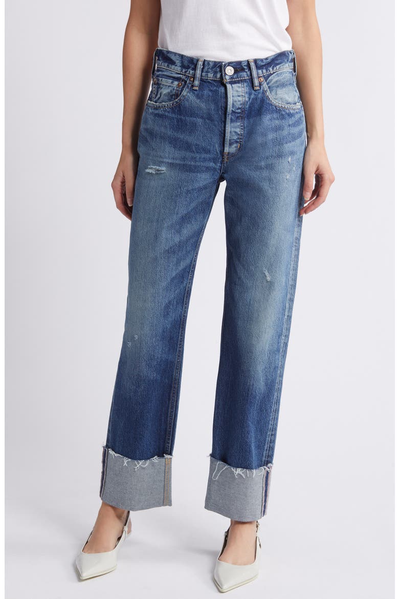 MV Bardmoor Distressing Straight Leg Jeans, Main, color, BLUE