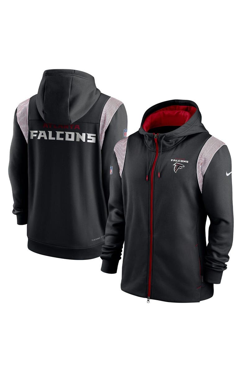 Nike Men's Nike Black Atlanta Falcons Performance Sideline Lockup Full-Zip Hoodie, Main, color, 