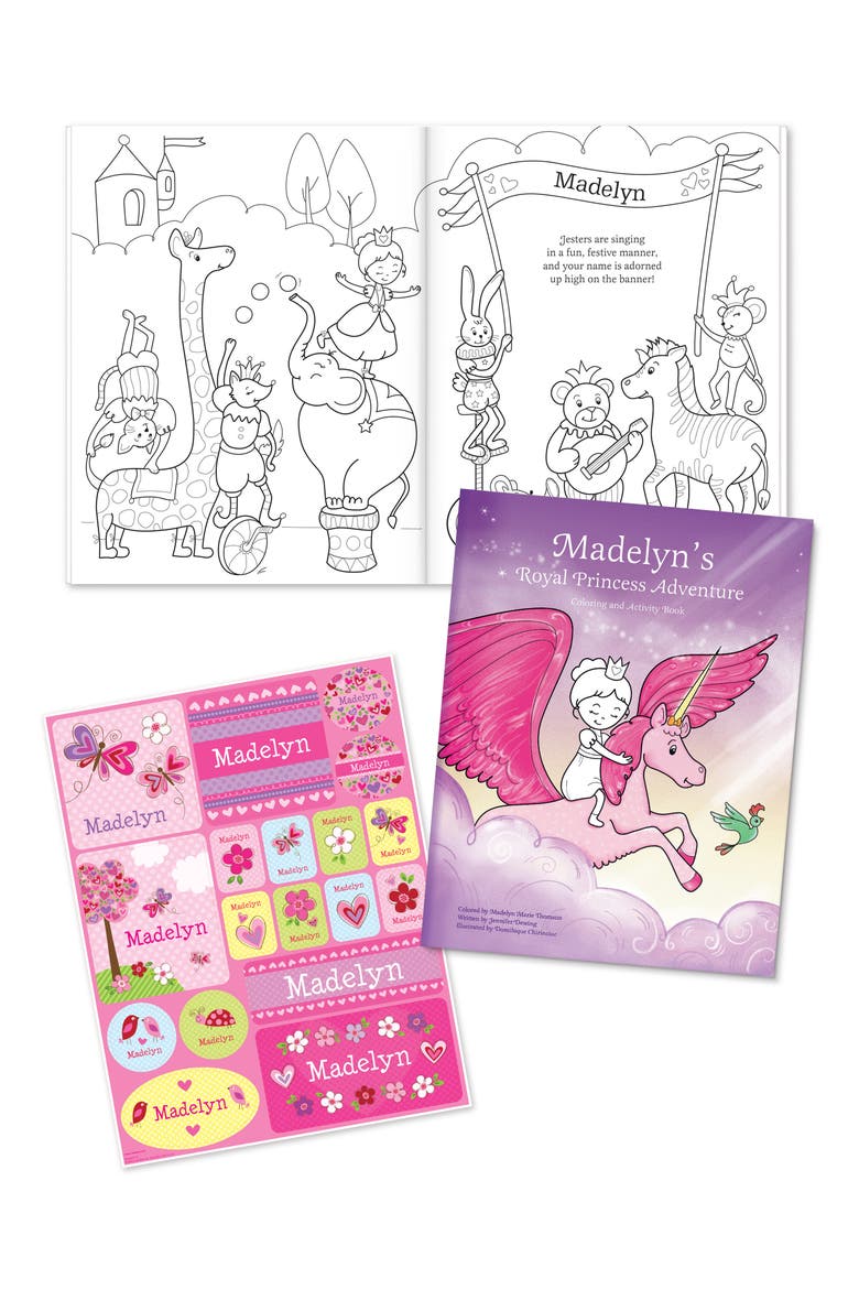 'My Royal Princess Adventure' Personalized Coloring Book & Stickers, Main, color, BOY