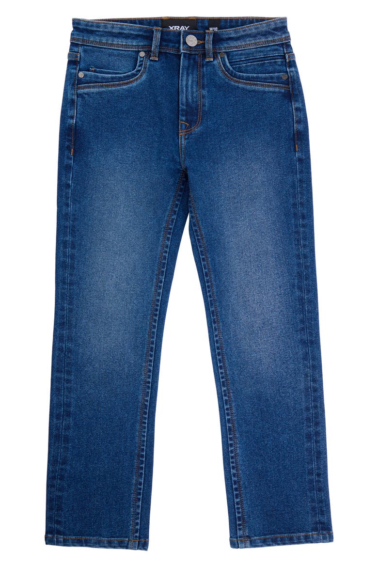Kids' Stretch Straight Leg Jeans, Main, color, MEDIUM BLUE