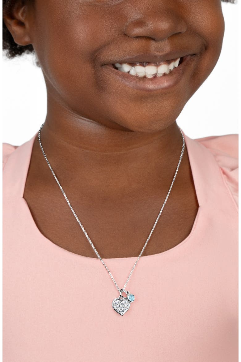 Sterling Silver Oh So Loved Birthstone 12-14" Necklace, Alternate, color, March