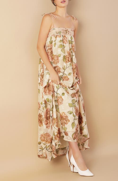Flying Tomato Babydoll Maxi Dress In Taupe