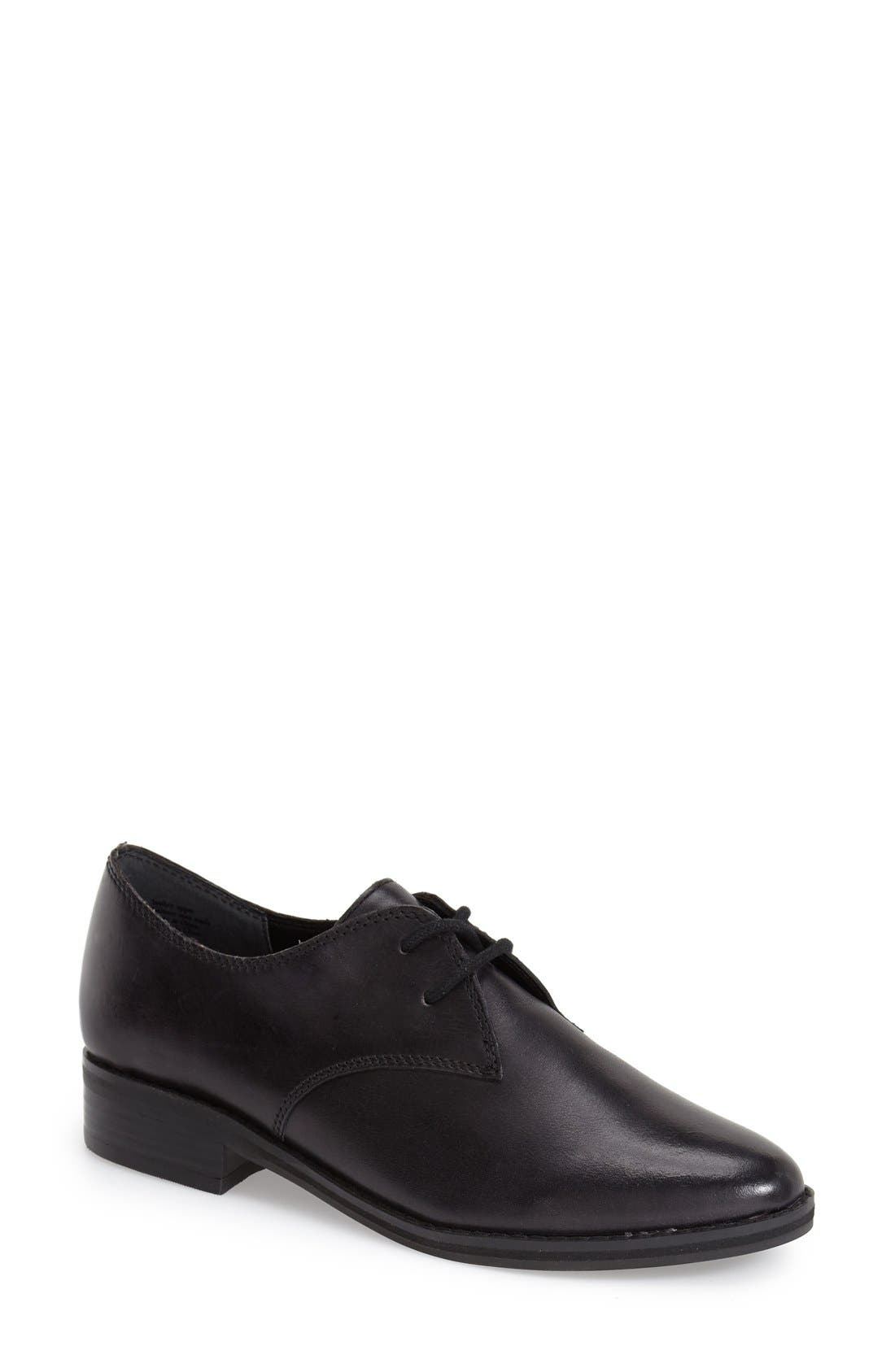 'Welcome Back' Oxford, Main, color, BLACK LEATHER