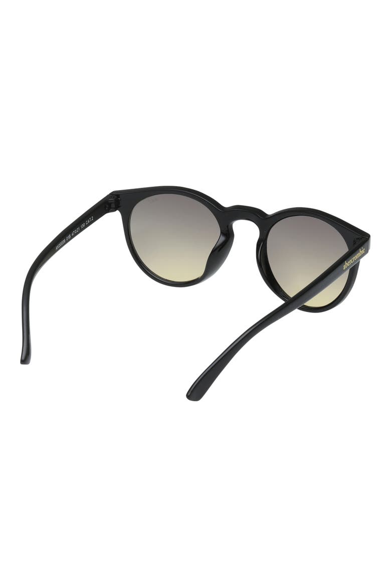 Kids' Gradient Round Sunglasses, Alternate, color, SHINY BLACK / GRADIENT SMOKE