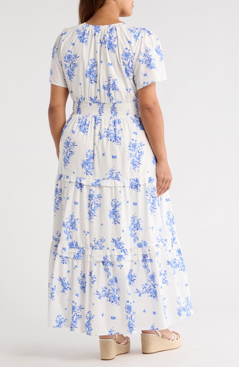 SUGARLIPS Bestia Floral Palmer Tiered Cotton Maxi Dress, Alternate, color, Cream White