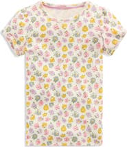 Mini Boden Kids' Floral Pointelle Short Sleeve Top