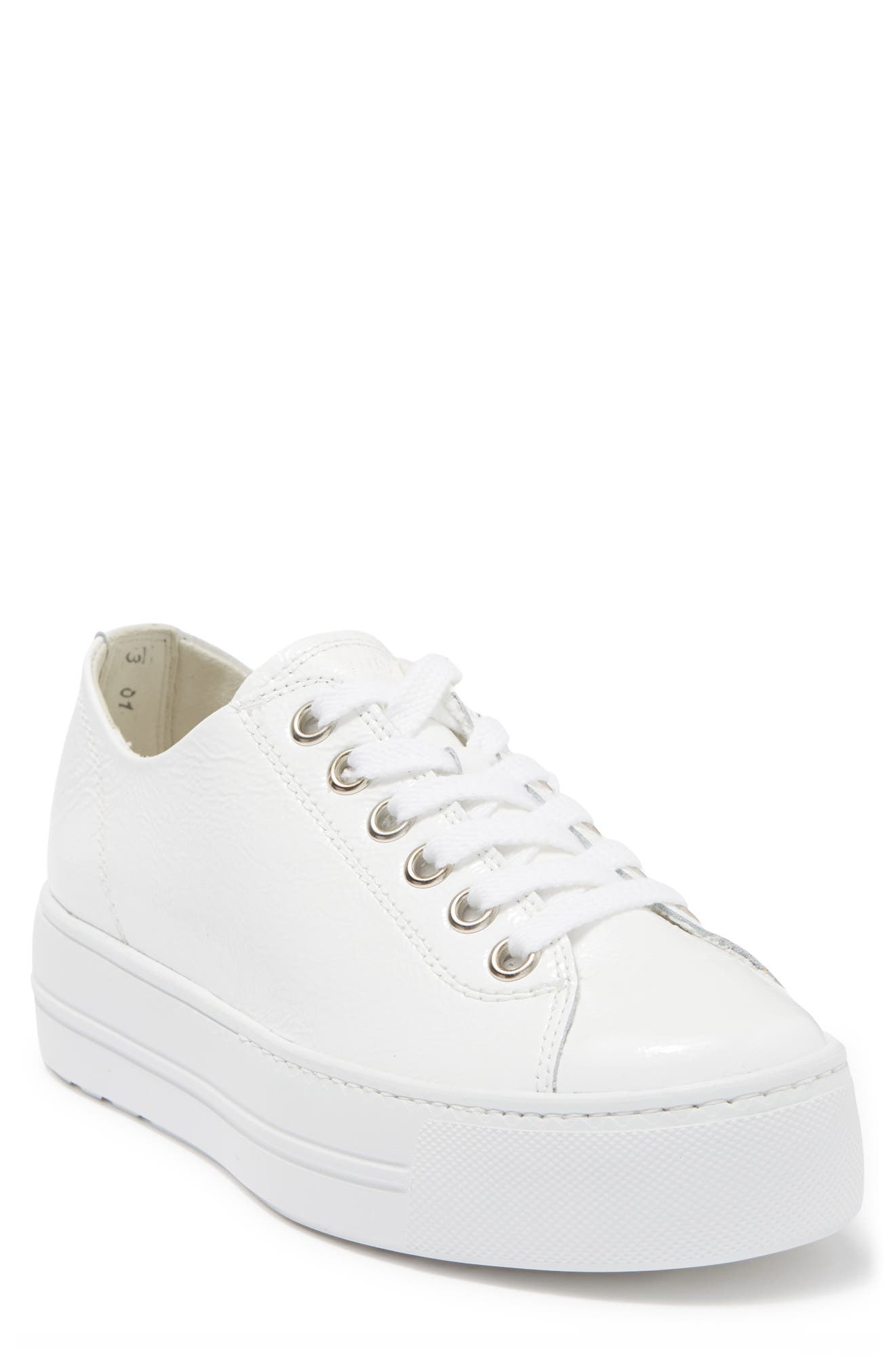 Bixby Platform Sneaker, Main, color, WHITE CRINKLED PATENT