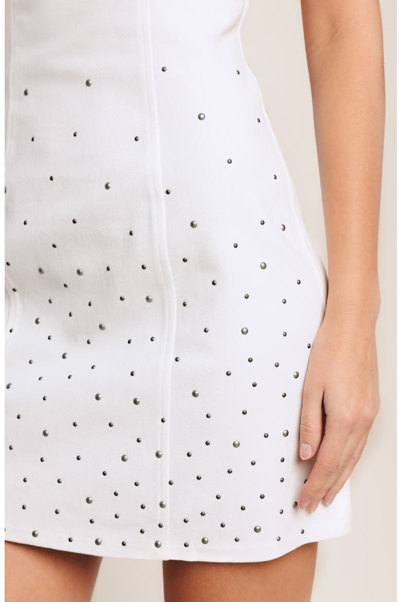 Embellished Minidress, Alternate, color, WHITE DENIM