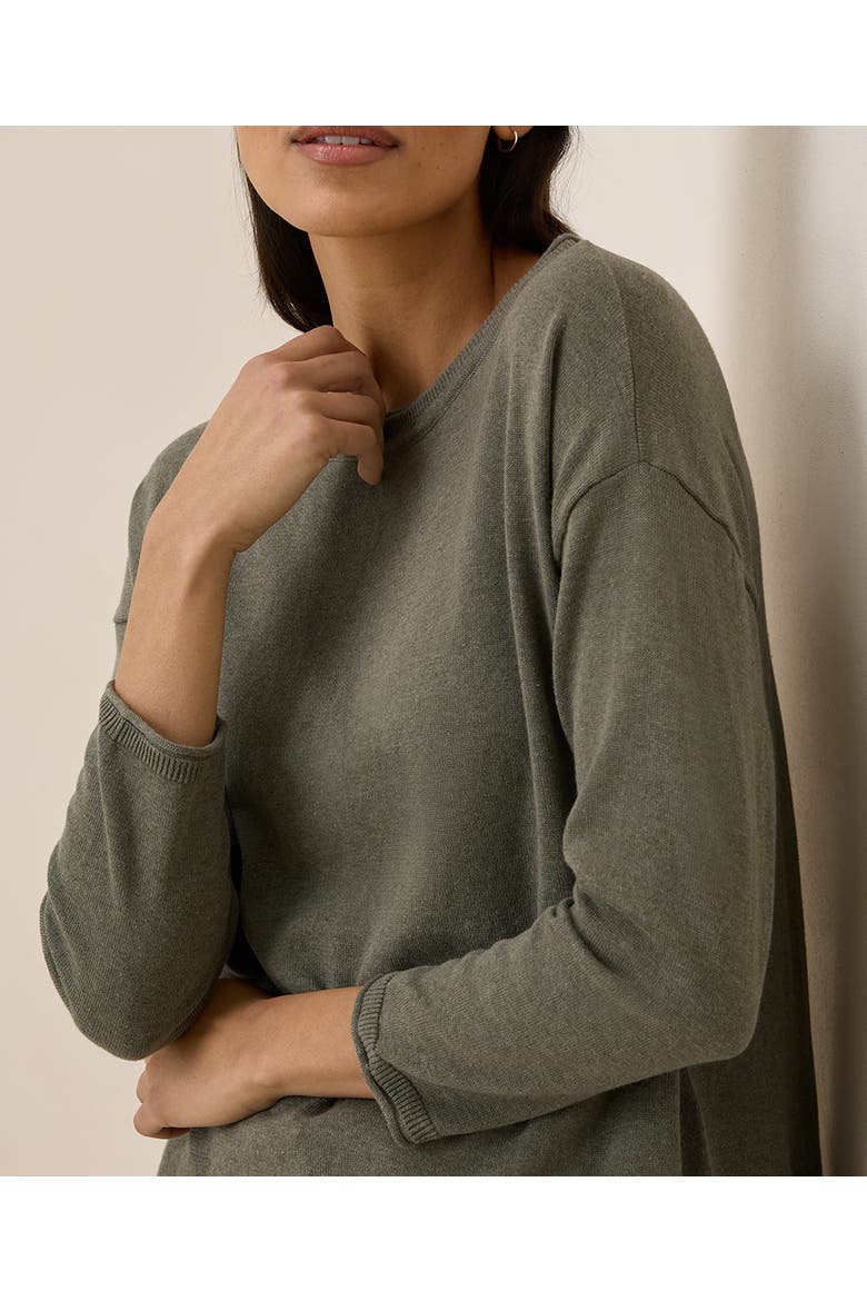 Organic Cotton Classic Fine Knit Wide Neck Sweater, Alternate, color, Castor Grey Heather