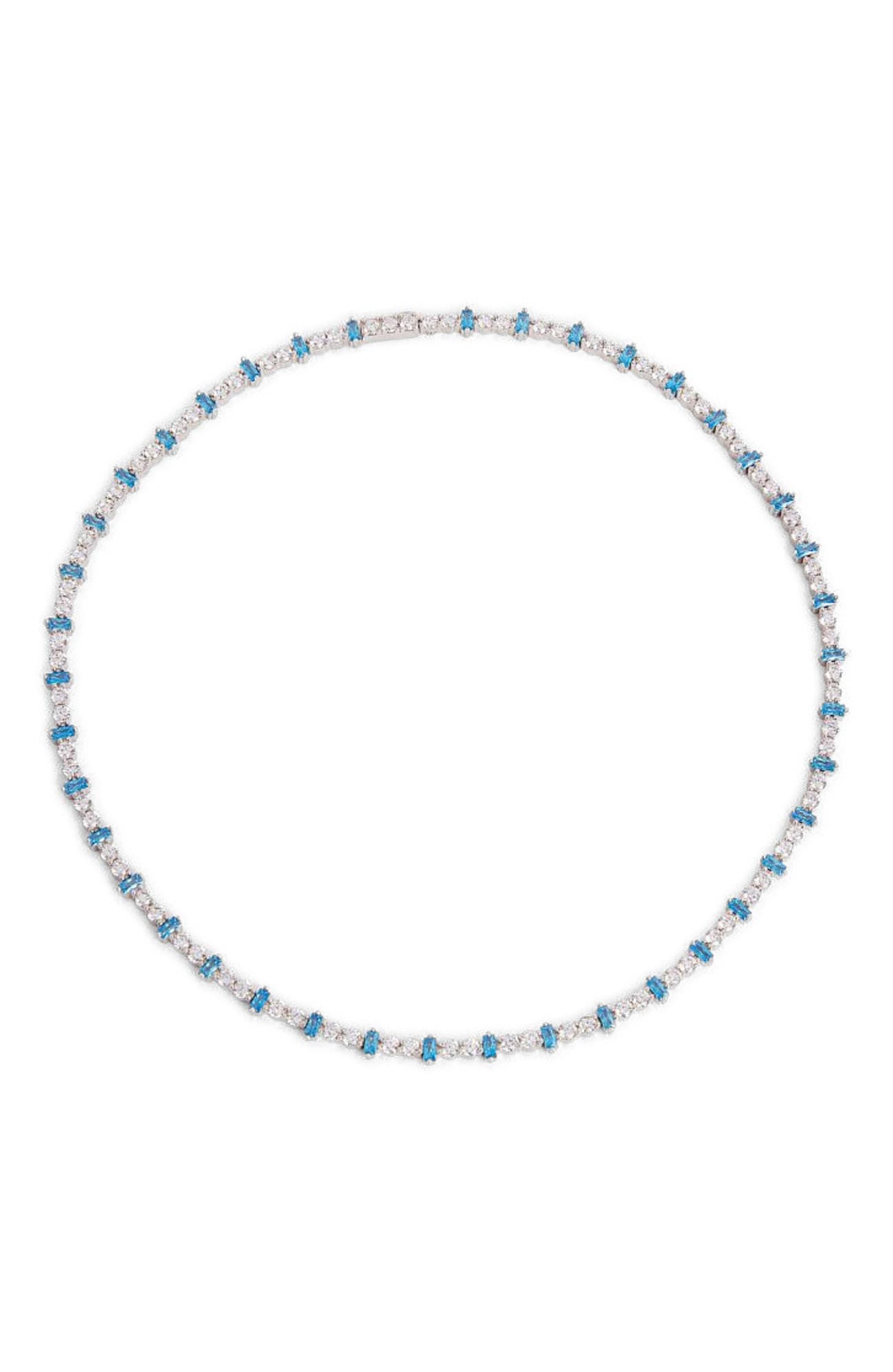Lt.Blue+White/White Rhodium