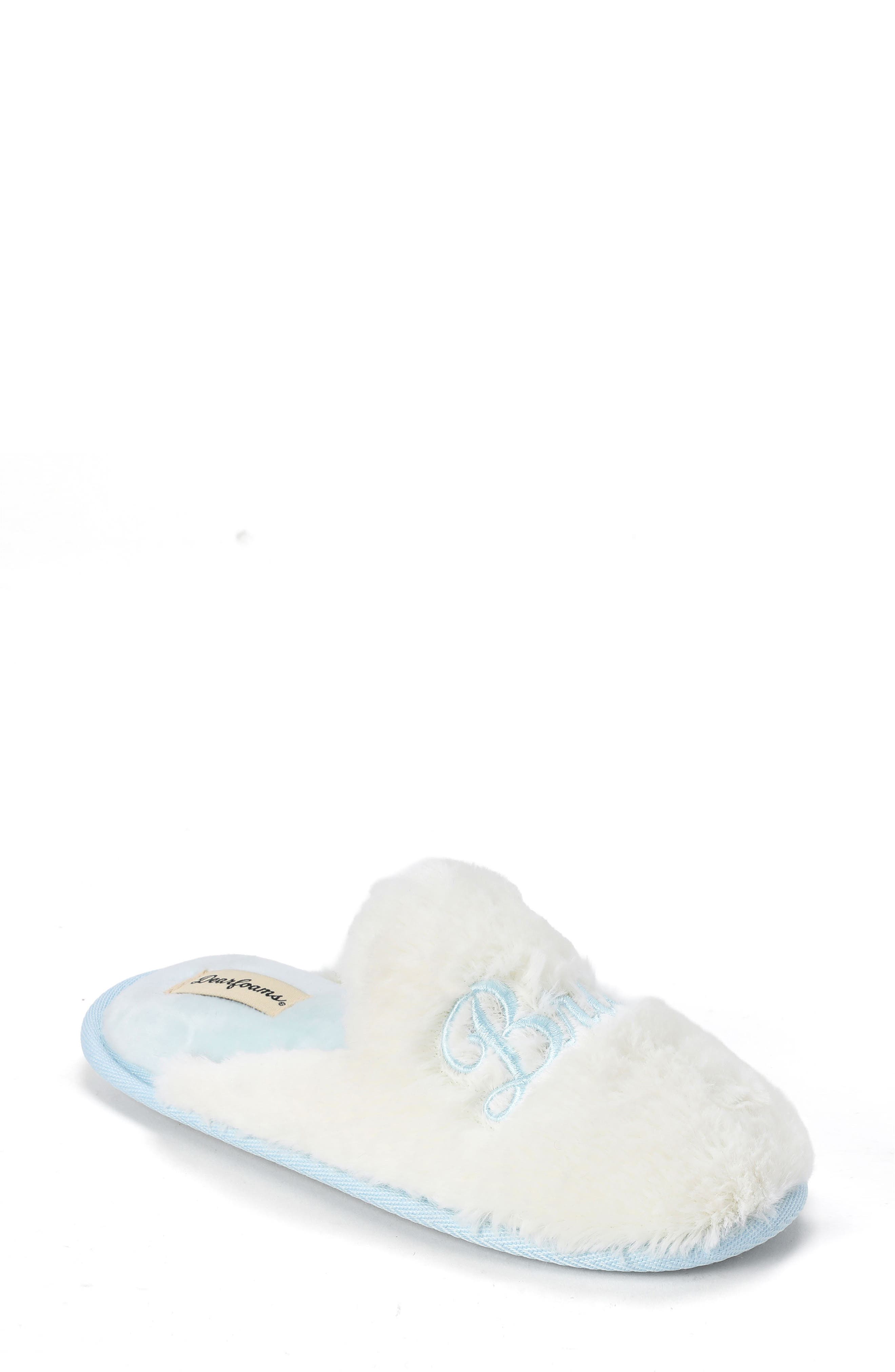 DEARFOAMS Bride Faux Fur Slipper
