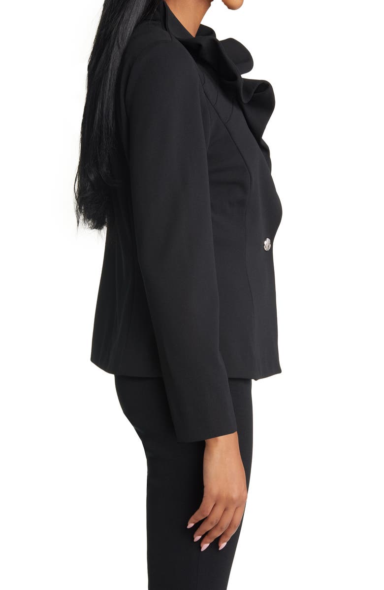 Ming Wang Ruffle Collar Crepe Jacket, Alternate, color, 