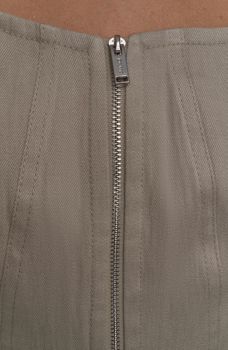 DKNY Zip Front Seamed Corset Top, Alternate, color, 