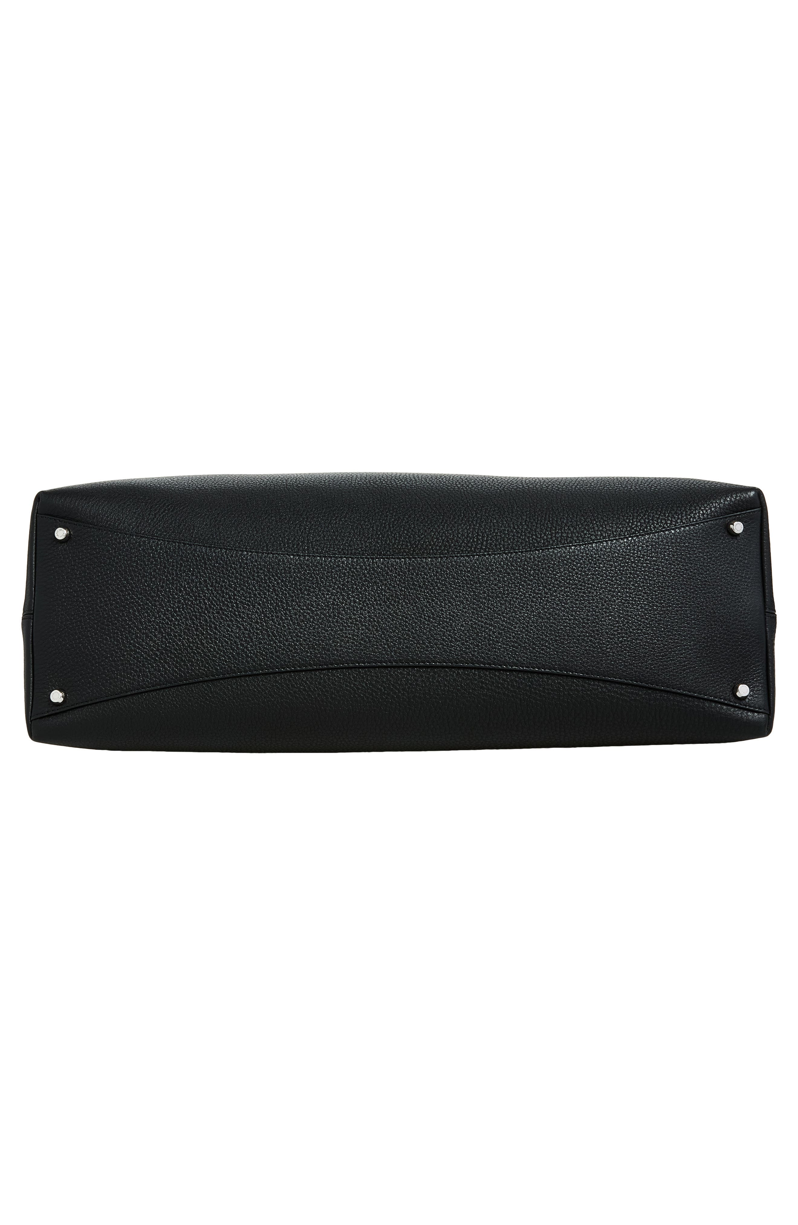 Leather Hobo Bag, Alternate, color, 80999 NERO