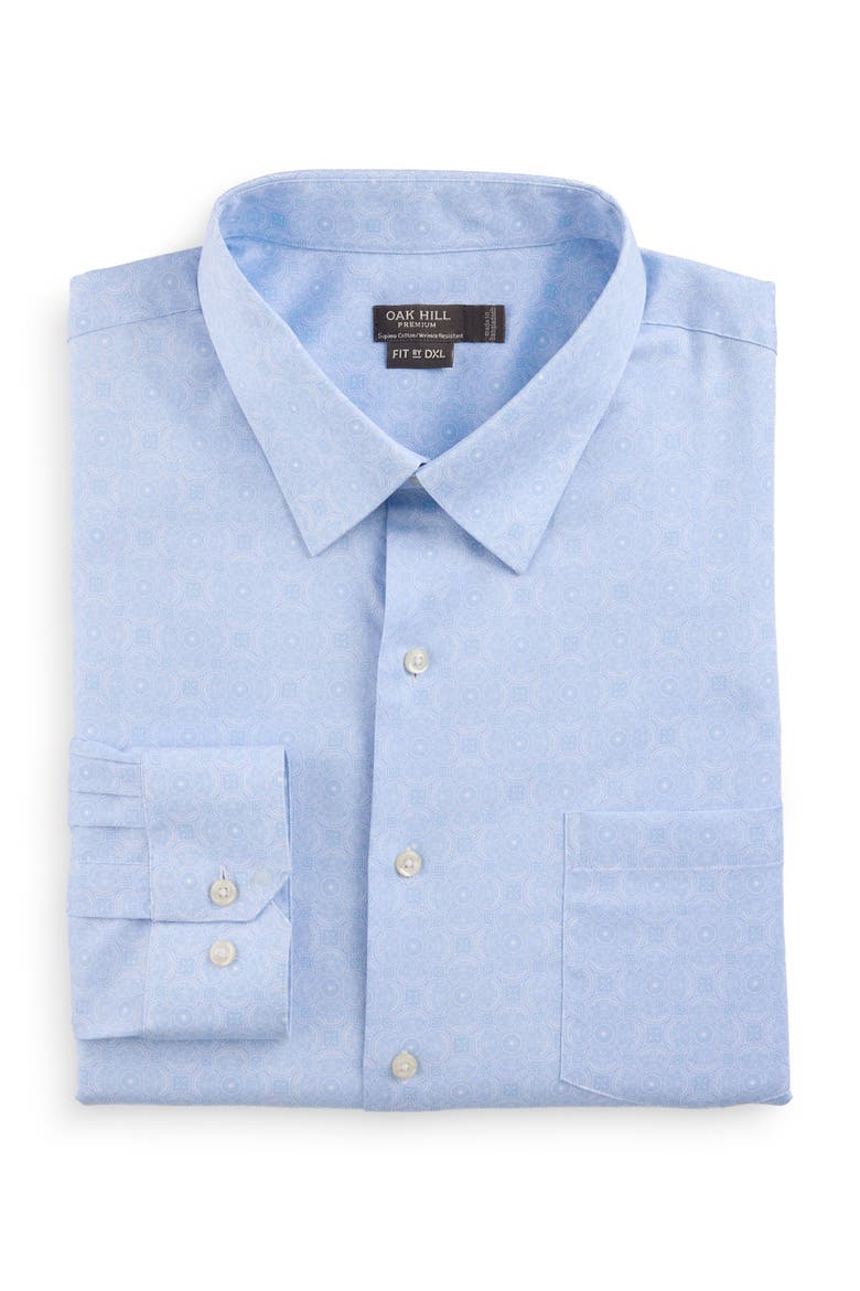 Big & Tall Wrinkle-Resistant Elevated Floral Dress Shirt, Main, color, BLUE