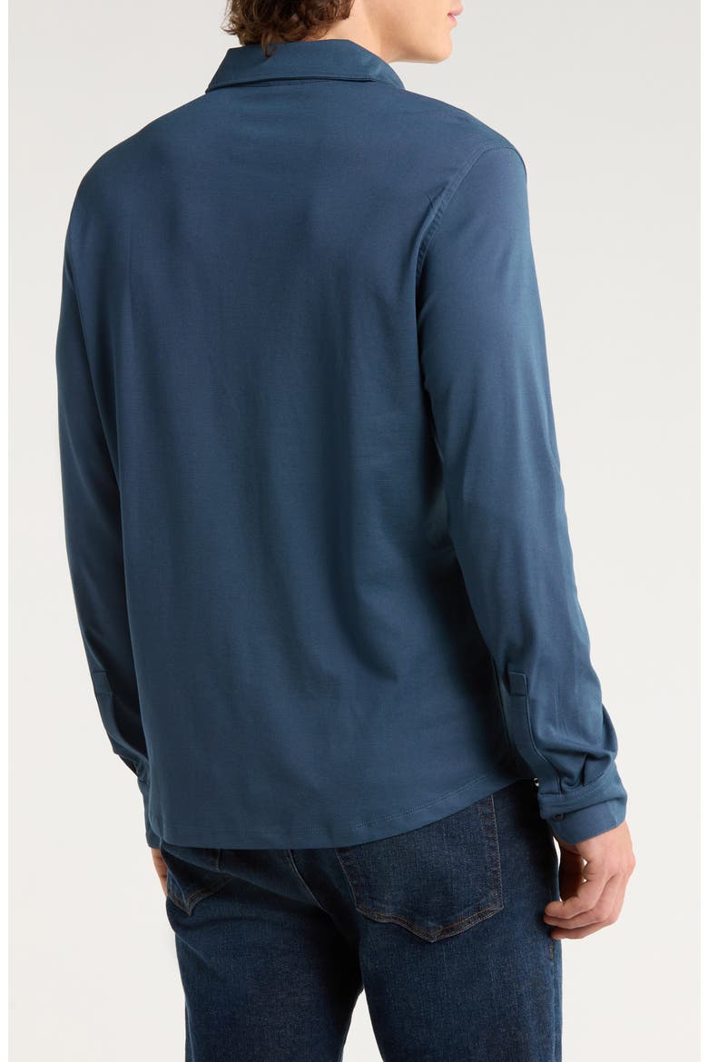 Northpark Knit Button-Up Shirt, Alternate, color, ORION BLUE