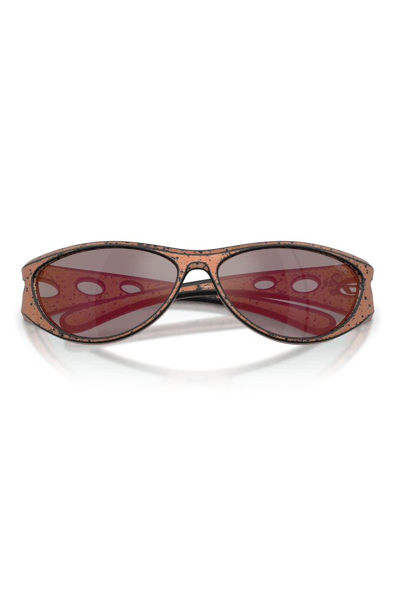 63mm Oversize Cat Eye Sunglasses, Alternate, color, BRONZE BARRELING BLACK