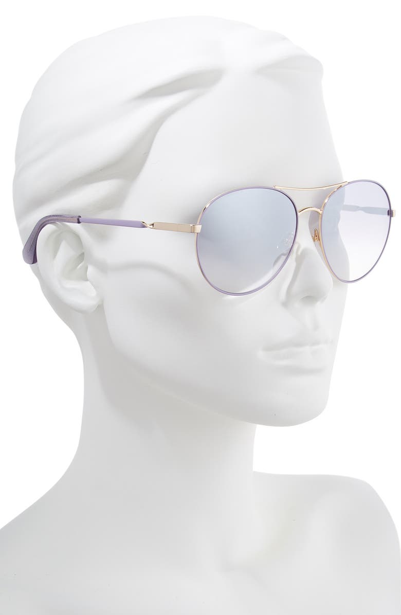 Kate Spade New York joshelle 60mm aviator sunglasses, Alternate, color,