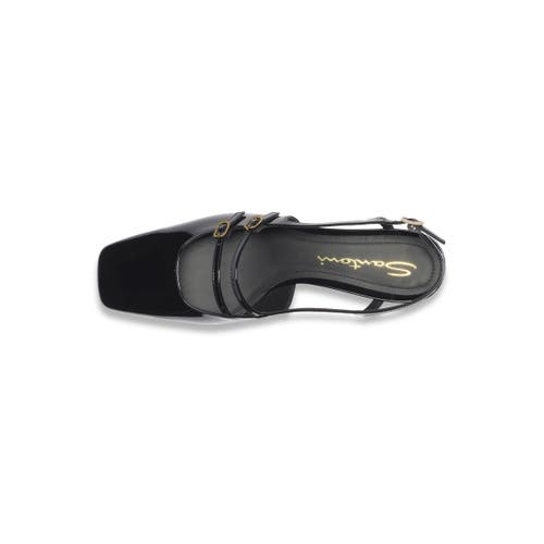 Santoni Mid-heel Slingback In Black