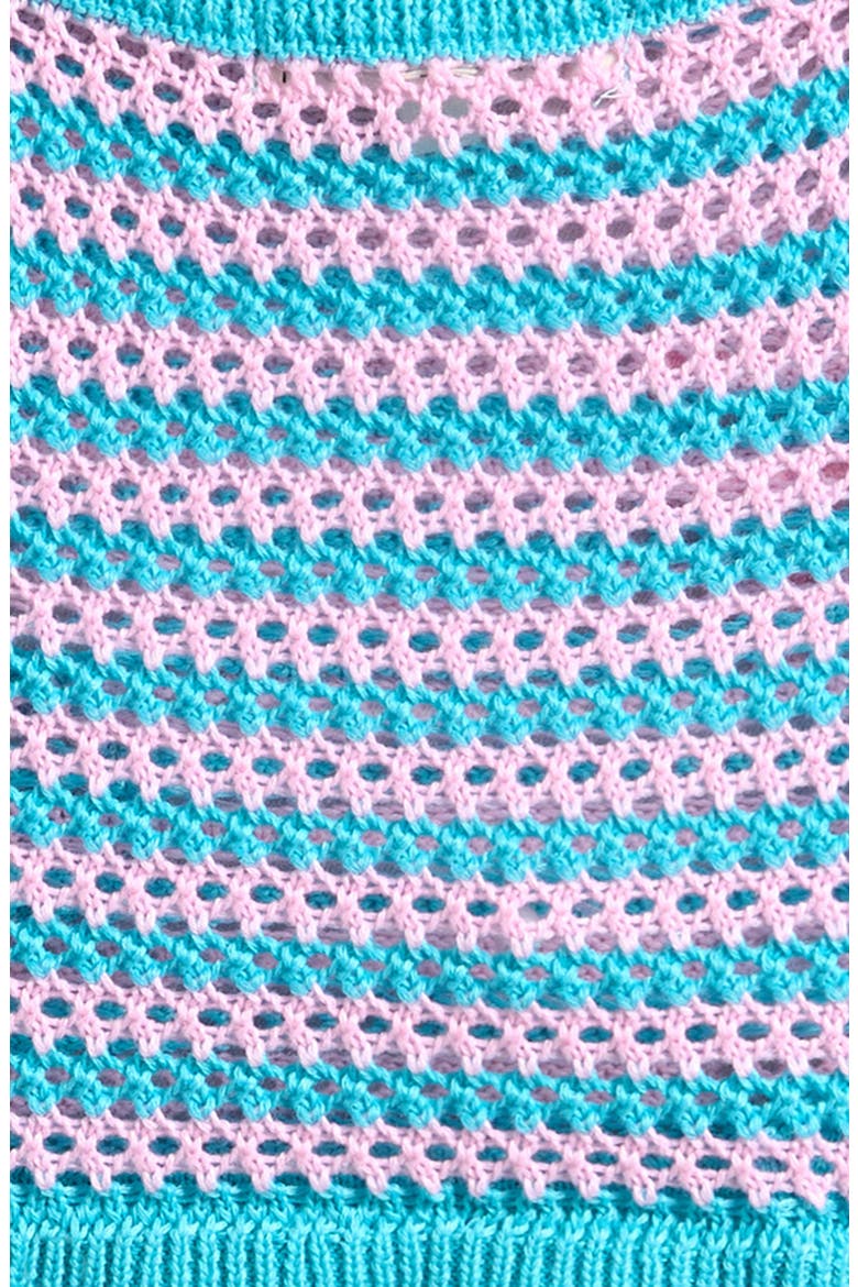 Kids' Stripe Cover-Up Tank & Shorts Set, Alternate, color, BLUE ATOLL/ LILAC CHIFFON