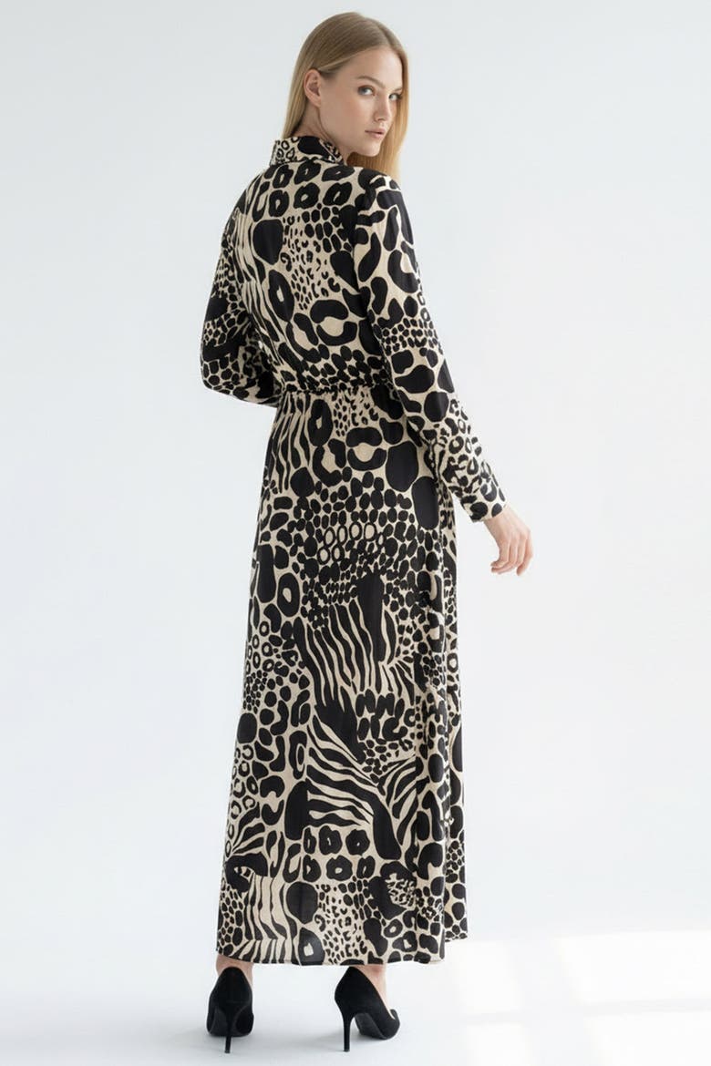 Marina Maxi Dress, Alternate, color, BLACK-ECRU