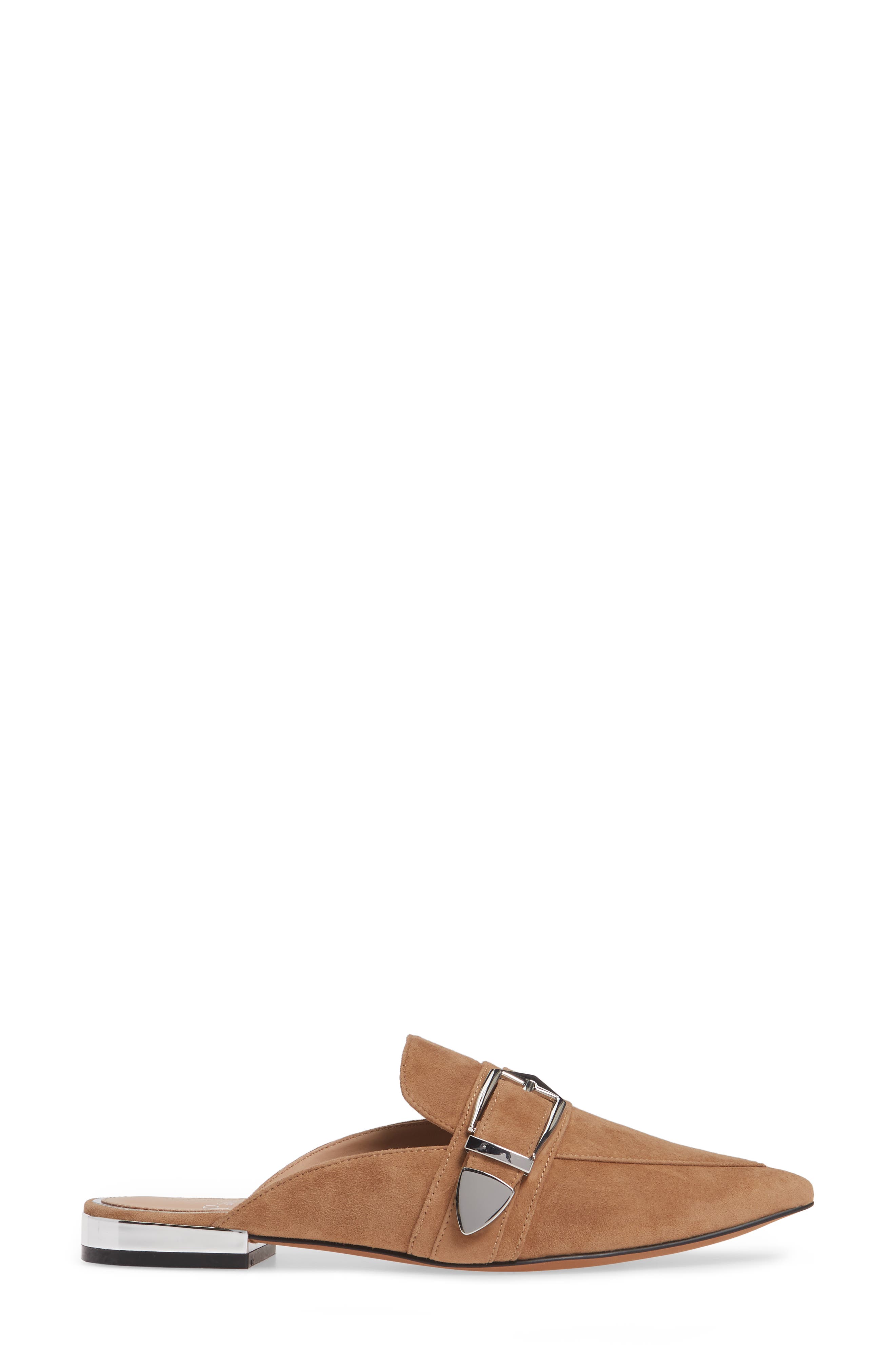 Linea Paolo Ace Buckle Pointed Toe Mule, Alternate, color, Tan Suede